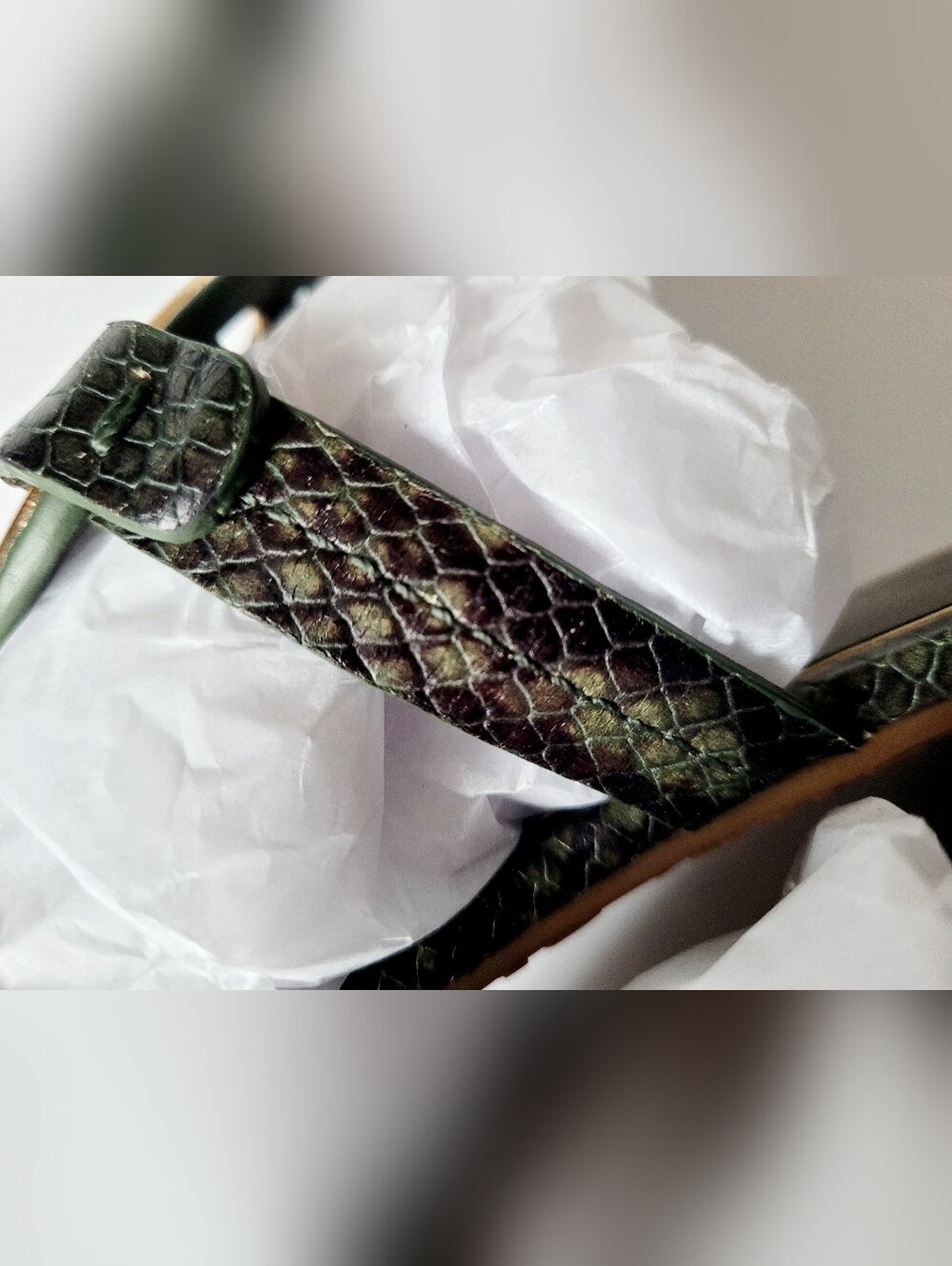 Tory Burch Miller Python Metal Medallion Thong Sandals Genuine Leather US 7 - Picture 10 of 16